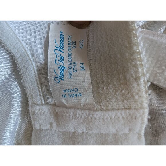 Vanity Fair Woman White Lace Support Bra Style 584 Size 42C Adjustable Straps - Picture 5 of 6